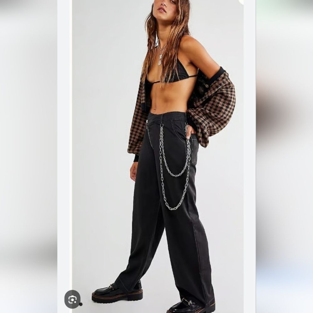 The Ragged Priest The Drop Out Wide Leg Chains Pants Sz 12 NWT